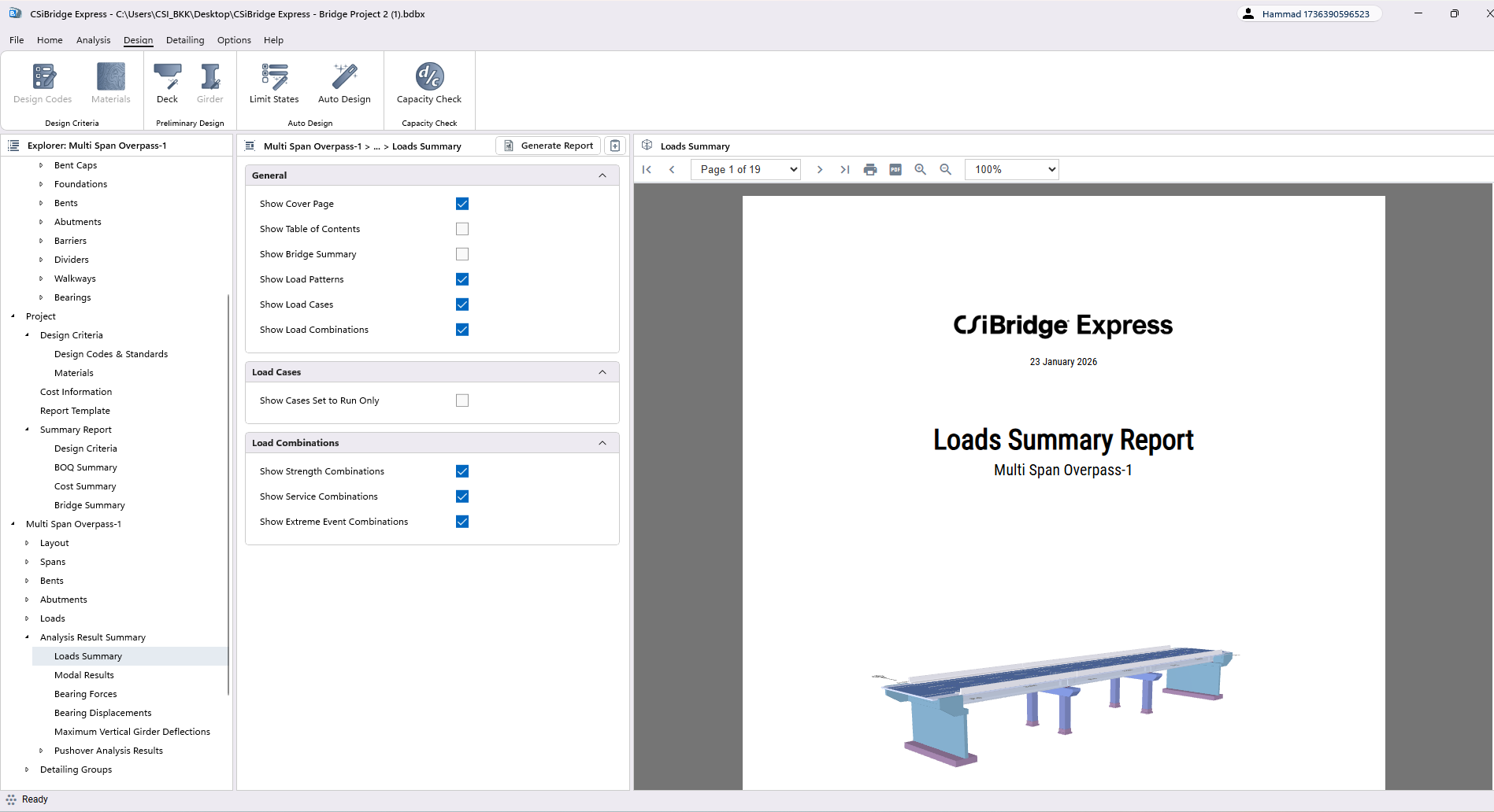 Loads Summary Report
